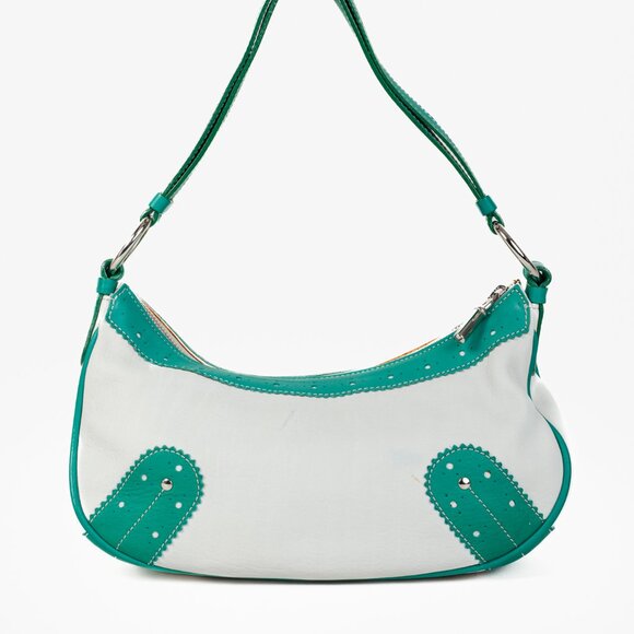 Burberry Shades of Green Vintage Brogue Hobo Shoulder Bag - Picture 4 of 14